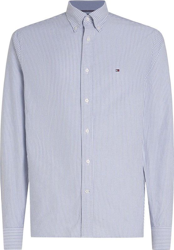 Overhemd - Royal Blue/White - Regular Fit - Lange Mouwen - Button-Downkraag