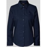 Blouse - Effen - Katoen - Lange Mouwen - Normale Pasvorm