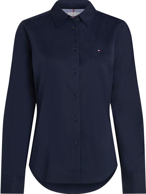 Blouse - Effen - Katoen - Lange Mouwen - Normale Pasvorm