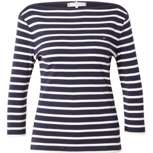 TOMMY HILFIGER New Cody Slim BOAT-NK 3/4SLV WW0WW4058902C003, blauw (Notre Breton Desert Sky/Ecru), S, blauw (Notre Breton Desert Sky/Ecru), S, Veelkleurig (Notre Breton Desert Sky/Ecru)