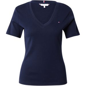 TOMMY HILFIGER Slim CODY V-NK SS WW0WW4058402G001, BLUE (Notre Desert Sky), XXS, blauw (Notre Desert Sky), XXS, Blauw (Notre Desert Sky)