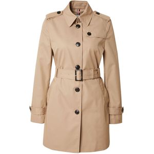 Tommy Hilfiger Heritage Single Breasted Regenjas Beige Vrouw