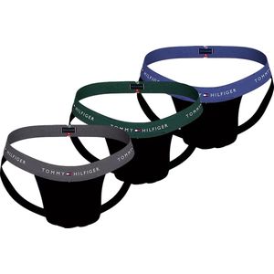 Tommy Hilfiger jockstrap (3-pack), heren jockstrap, zwart met gekleurde tailleband