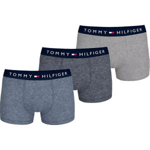 Tommy Hilfiger trunk (3-pack), heren boxers normale lengte, blauw en grijs melange