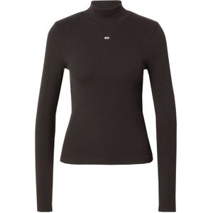 Tommy Jeans vrouwen TJW Essential Mock Neck DW0DW19830 L/S T-shirt, zwart (zwart), XXS, Zwart (zwart), XXS