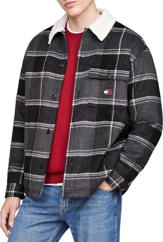 Tommy Jeans - CHECK SHERPA - Overhemdjack - Groen - Katoen
