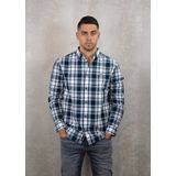 Tommy Jeans - Ruitshirt - Blauw - Regeneratief Katoen - Regular Fit