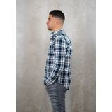 Tommy Jeans - Ruitshirt - Blauw - Regeneratief Katoen - Regular Fit