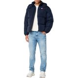 Tommy Hilfiger Jeans Blauw Alaska Puffer Jack Met Donsvulling En Afneembare Capuchon