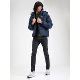 Tommy Hilfiger Jeans Blauw Alaska Puffer Jack Met Donsvulling En Afneembare Capuchon