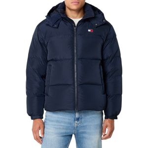 Tommy Hilfiger Jeans Blauw Alaska Puffer Jack Met Donsvulling En Afneembare Capuchon