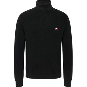 Tommy Jeans Slim Fit Coltrui met wol - Zwart