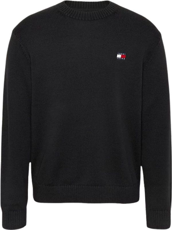 Tommy Jeans Regular Badge Wolmix Trui - Zwart