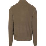 Tommy Hilfiger - Half Zip Trui - Olijfgroen - Gebreid - Katoen