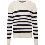 Tommy Hilfiger heren pullover Katoenen - grijsbeige met blauw gestreept