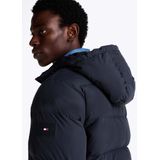 Tommy Hilfiger Donsjas Hooded Puffer Donkerblauw