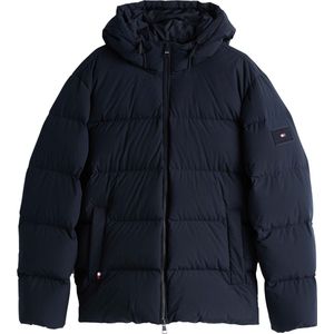 Tommy Hilfiger Donsjas Hooded Puffer Donkerblauw