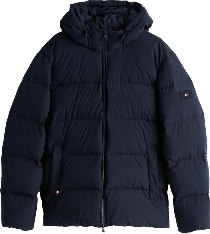 Tommy Hilfiger Donsjas Hooded Puffer Donkerblauw
