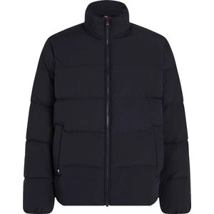 Tommy Hilfiger - Down Jas - Zwart - Gerecycled Polyestermengsel - Gewatteerd - Hoge Kraag