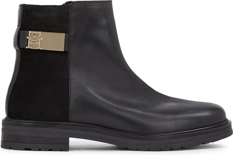 Tommy Hilfiger - Logo Chelsea Boots - Zwart - Leer - Ritssluiting