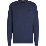 Tommy Hilfiger - Ronde Hals Katoen Kasjmier Trui - Blauw - Heren
