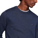 Tommy Hilfiger - Ronde Hals Katoen Kasjmier Trui - Blauw - Heren
