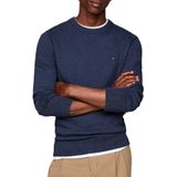 Tommy Hilfiger - Ronde Hals Katoen Kasjmier Trui - Blauw - Heren