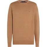 Tommy Hilfiger - Rondgebreide Trui - Beige - Heren - Katoen
