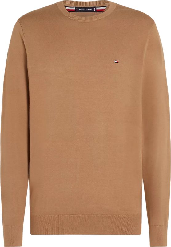 Tommy Hilfiger - Rondgebreide Trui - Beige - Heren - Katoen