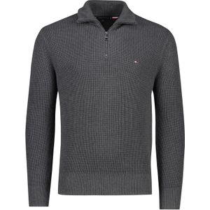 Tommy Hilfiger - Effen Trui - Grijs - Katoen