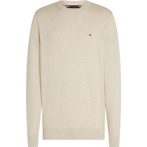 Tommy Hilfiger - Heren Pullover - Wit - Katoen/Cashmere - Ronde Hals - Iconisch Monogram