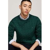 Tommy Hilfiger - Chain-Knit - Trui - Groen - 100% Katoen