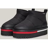 Tommy Hilfiger TJW Nylon Flatform Enkelboot - Dames - Zwart
