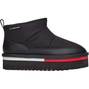 Tommy Hilfiger TJW Nylon Flatform Enkelboot - Dames - Zwart