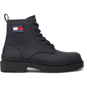Schnürboots aus Leder mit Label-Patch Modell 'LACE UP'