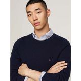 TOMMY HILFIGER - Trui - Marineblauw - Ronde Hals - Wol