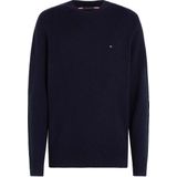 TOMMY HILFIGER - Trui - Marineblauw - Ronde Hals - Wol