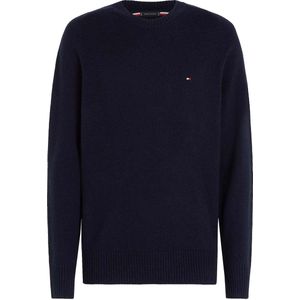 TOMMY HILFIGER - Trui - Marineblauw - Ronde Hals - Wol
