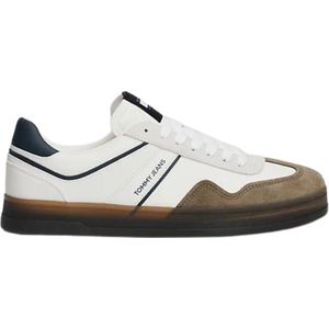 Tommy Hilfiger - Retro Greenwich Sneakers - Beige - Leer - Vetersluiting