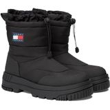 Tommy Jeans - Enkellaarsjes - Zwart - Gerecycled Polyester - Rubber Zool