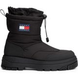 Tommy Jeans - Enkellaarsjes - Zwart - Gerecycled Polyester - Rubber Zool