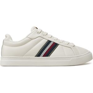 Tommy Hilfiger - ICON COURT SNEAKERS - Plateausneakers - Ecru - Vetersluiting