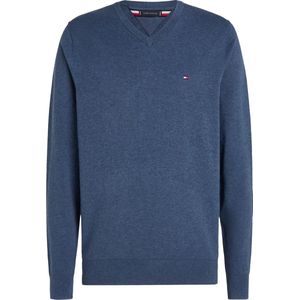 Tommy Hilfiger - Pullover - Middenblauw Melange - Katoen