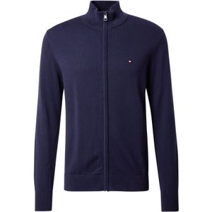 Tommy Hilfiger - Essential Cotton Zip Thru - Trui - Blauw - 100% Katoen