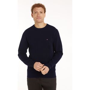 Tommy Hilfiger - Crew Neck Trui - Donkerblauw - Katoen - Effen