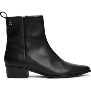 TOMMY HILFIGER - Cowboy Bottines - Zwart - Leer