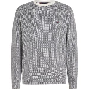Tommy Hilfiger heren pullover Katoenen - grijs met off white boorden