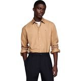 Tommy Hilfiger - Overhemd - Beige - Katoen-Stretch - Regular Fit