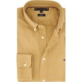 Tommy Hilfiger - Overhemd - Beige - Katoen-Stretch - Regular Fit