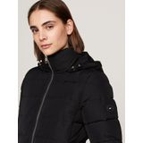 Tommy Hilfiger - WW0WW43234 - Lange Gewatteerde Jas - Zwart - Gerecycled Polyester